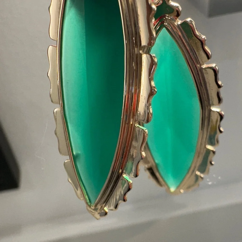 Kendra Scott VINTAGE Teal Marquise Drop Earrings in Gold-Tone